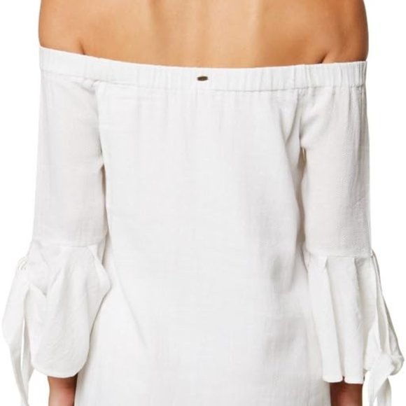 O'Neill Clady Dress White off the shoulder tunic length Summer, Large - Picture 3 of 16